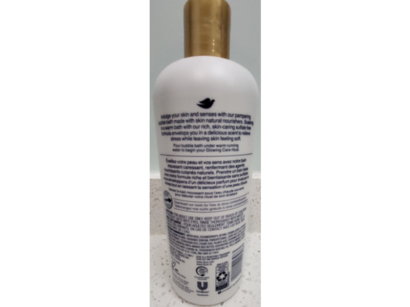 Dove Bubble Bath Glowing Care Bubble Bath, 23 fl oz/680 mL