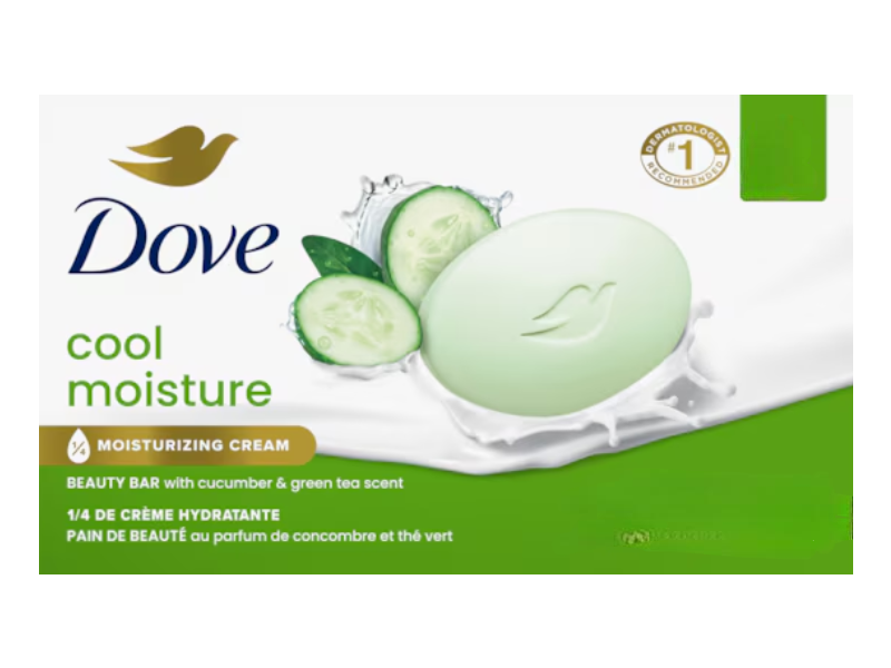Dove Cool Moisture Soap, 3.75 oz/106 g, 12 Count.