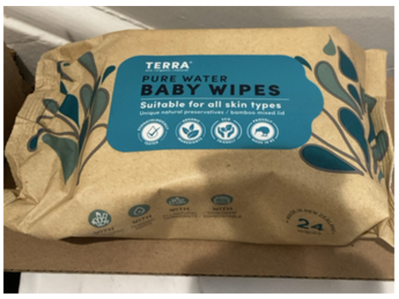 Terra Pure Water Baby Wipes, 24 Count