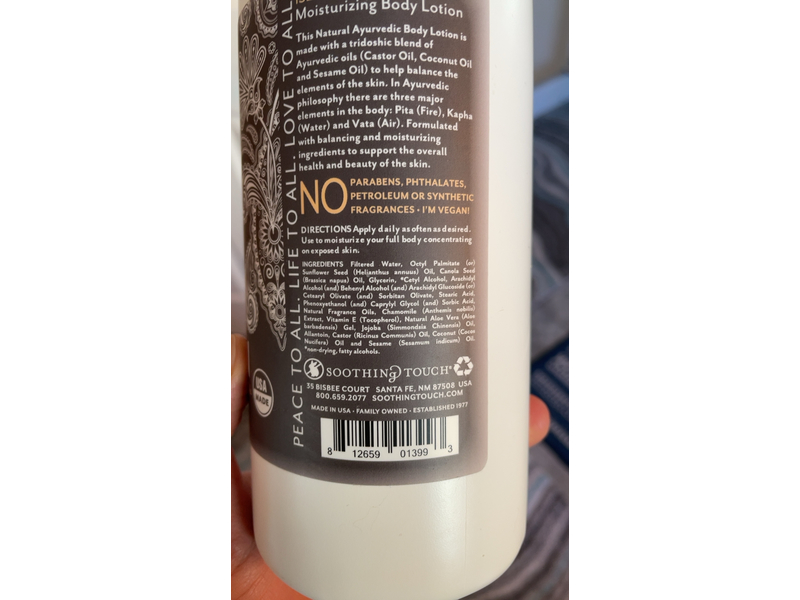 Soothing Touch Ayurveda Body Lotion, Island Coconut, 32 fl oz/46 mL