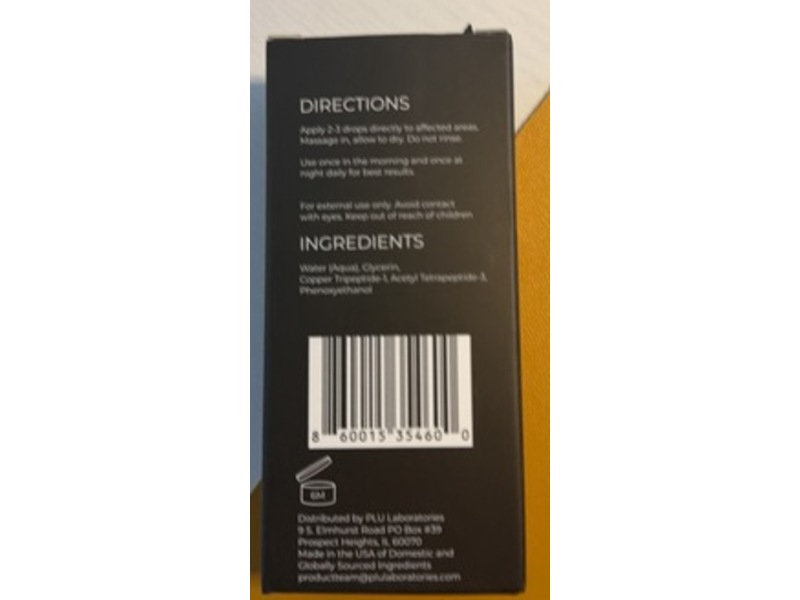 PLU Laboratories GHK-Cu Copper Peptide Hair Tonic, 1 fl oz/30 mL