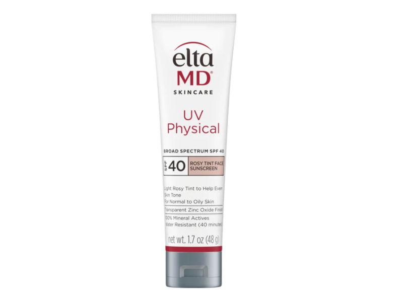 EltaMD UV Physical Broad-Spectrum Tinted Sunscreen, SPF 40, Rosy Tint, 1.7 fl oz/48 g