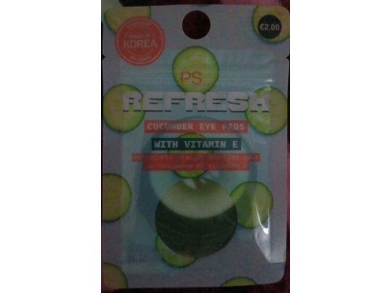 PS... Refresh Cucumber Eye Pads, Vitamin E, 10 Pairs