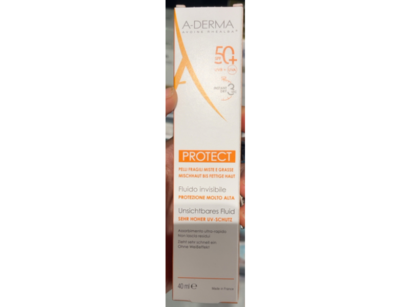 A-Derma Protect Fluido Invisibile, SPF 50+, 40 mL