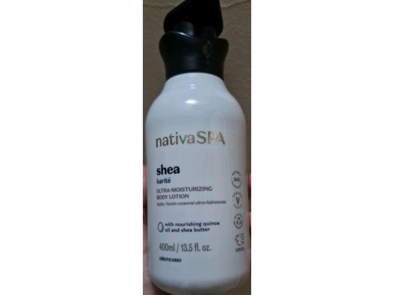oBoticario NativaSPA Shea Ultra Moisturizing Body Lotion, Quinoa Oil & Shea Butter, 13.5 fl oz/400 mL