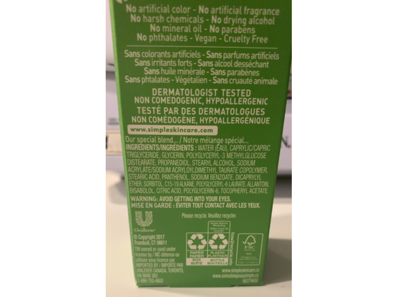 Simple Kind To Skin Replenishing Rich Moisturizer, 4.2 fl oz/124 mL