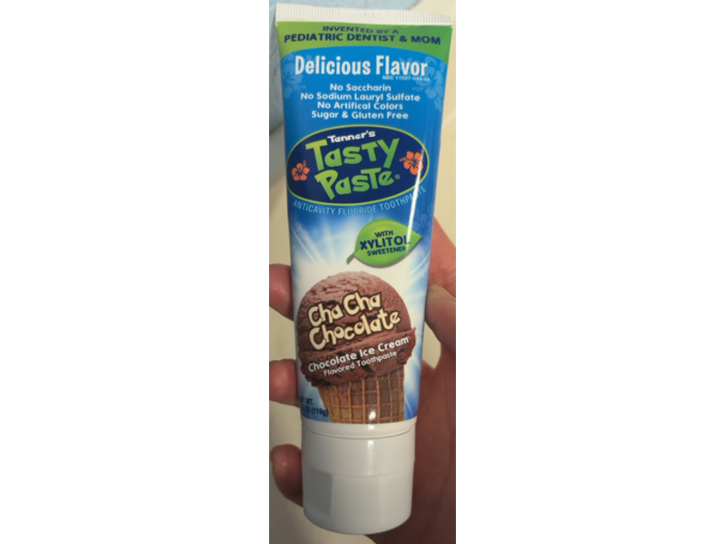 Tanner's Tasty Paste Anticavity Fluoride Toothpaste, Cha Cha Chocolate Ice Cream Flavored, 4.2 oz/119 g