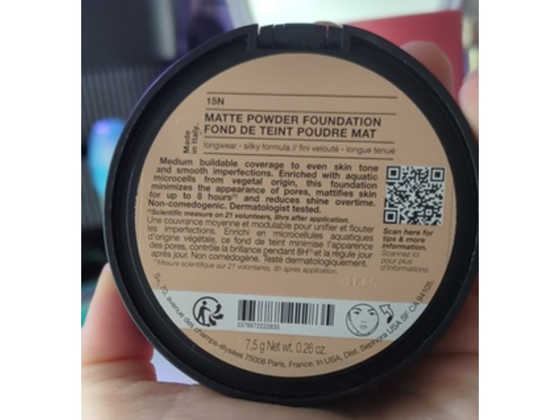 Sephora Matte Powder Foundation, 15N, 0.26 oz/7.5 g