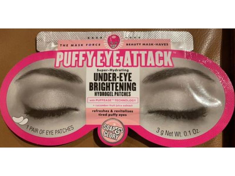Soap & Glory Under Eye Brightening Hydrogel Patches, Puffy Eye Attack, 0.1 oz/3 g, 1 Pair