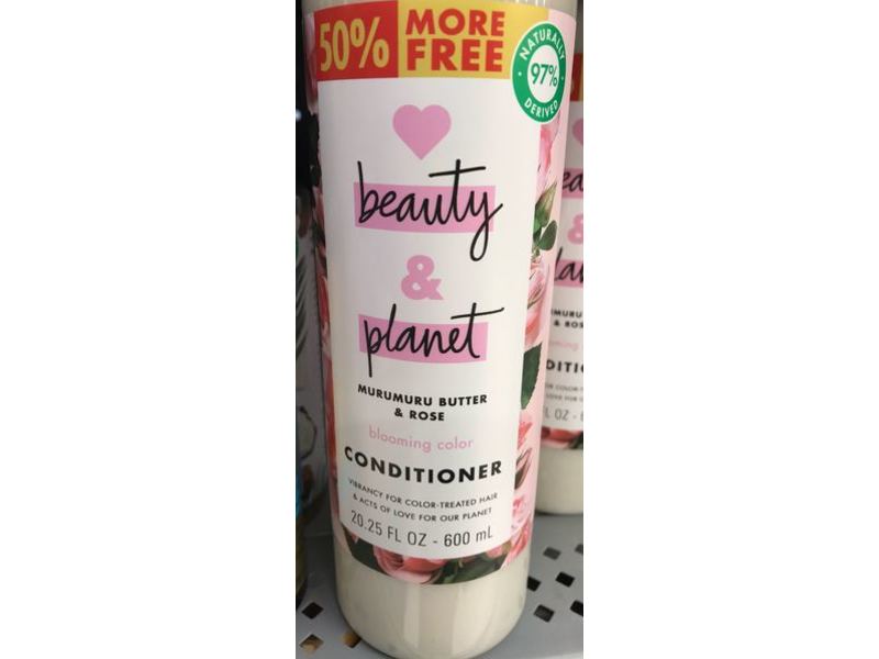 Love Beauty & Planet Conditioner, Murumuru Butter & Rose, Blooming Color, 20.25 fl oz/600 mL