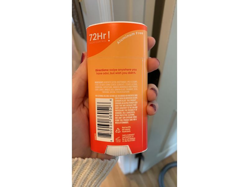 Lume Whole Body Deodorant, Smooth Solid Clean Tangerine, 2.6 oz/75 g