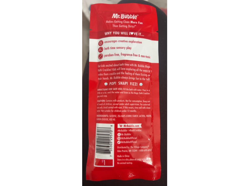 Mr. Bubble Magic Bath Crackles, Red Crackles, 1.05 oz/30 g