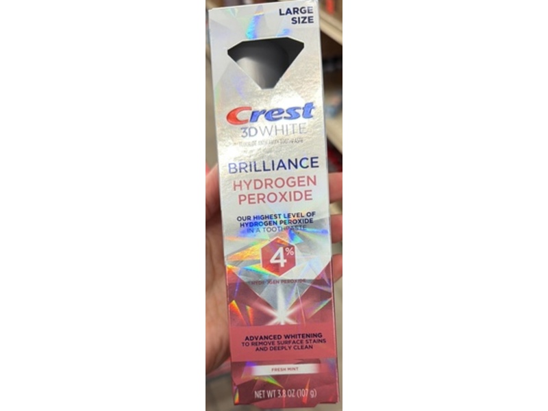 Crest 3D White Brilliance Hydrogen Peroxide Toothpaste, Fresh Mint, 3.8 fl oz/107 g