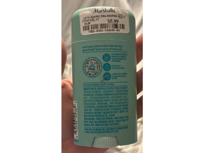 Method Deodorant, Coco Twist, 2.65 oz/75 g