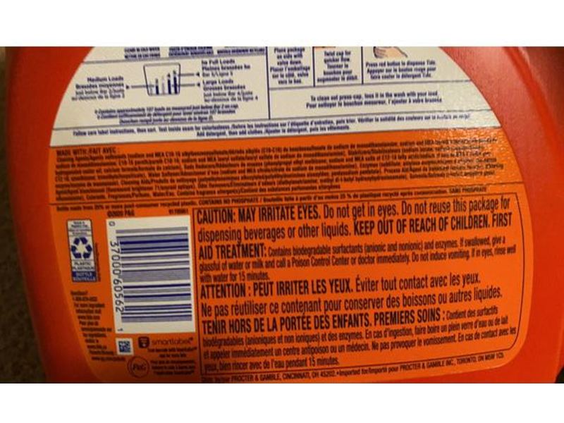 Tide Liquid Laundry Detergent, Clean Breeze, 107 Loads, 154 fl oz/4.55 L