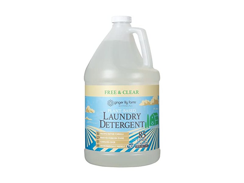 Ginger Lily Farms Botanicals Plant-Based Laundry Detergent, Free & Clear, 85 Loads, 128 fl oz/3.78 L
