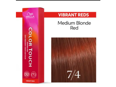 Wella Professionals Color Touch Demi Permanent Hair Color, 7/4 Medium Blonde/Red