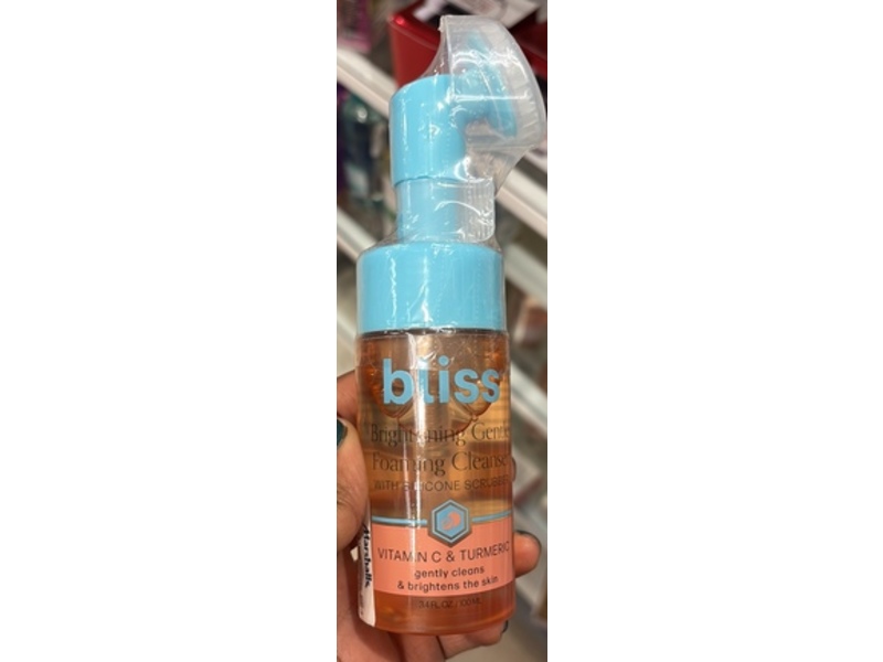 Bliss Brightening Gentle Foaming Cleanser, Vitamin C & Turmeric, 3.4 fl oz/100 mL