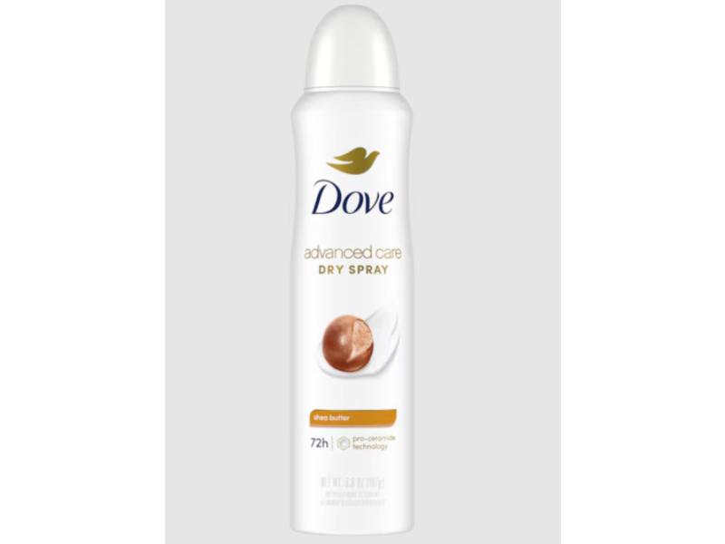 Dove Advanced Care Antiperspirant Deodorant Dry Spray, Shea Butter, 3.8 oz/107g