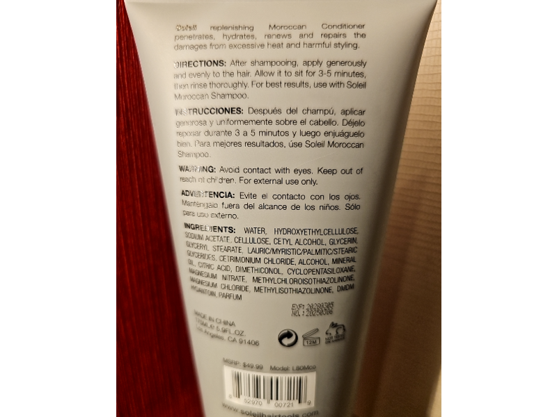 Soleil Hydroline Moroccan Conditioner, 5.9 fl oz/175 mL
