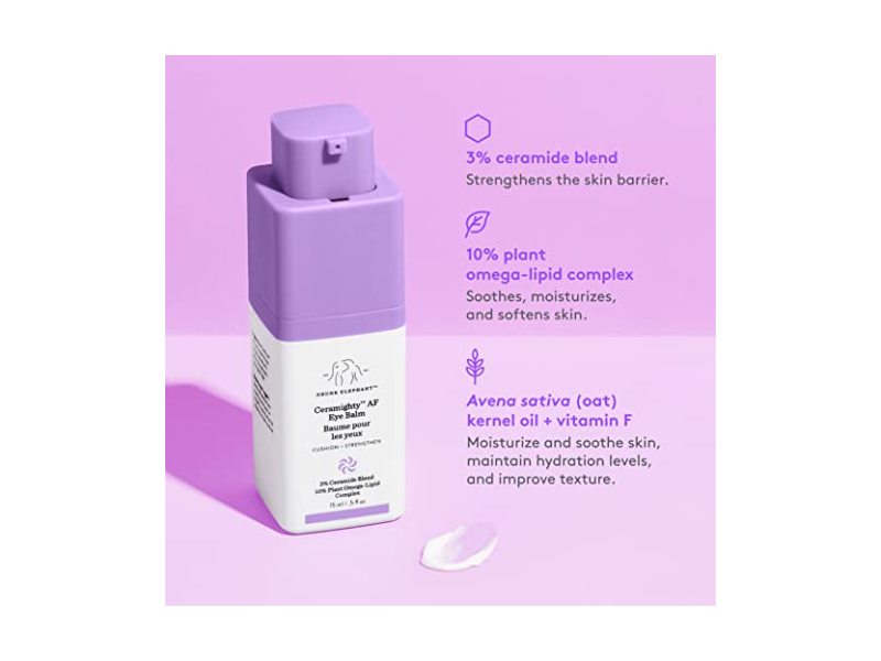 Drunk Elephant Ceramighty AF Eye Balm, Cushion + Strengthen, 0.5 fl oz/15 mL