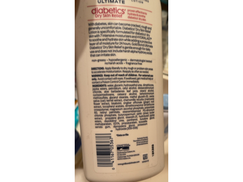Gold Bond Ultimate Hydrating Lotion, Diabetics Dry Skin Relief, 18 oz/ 510 g