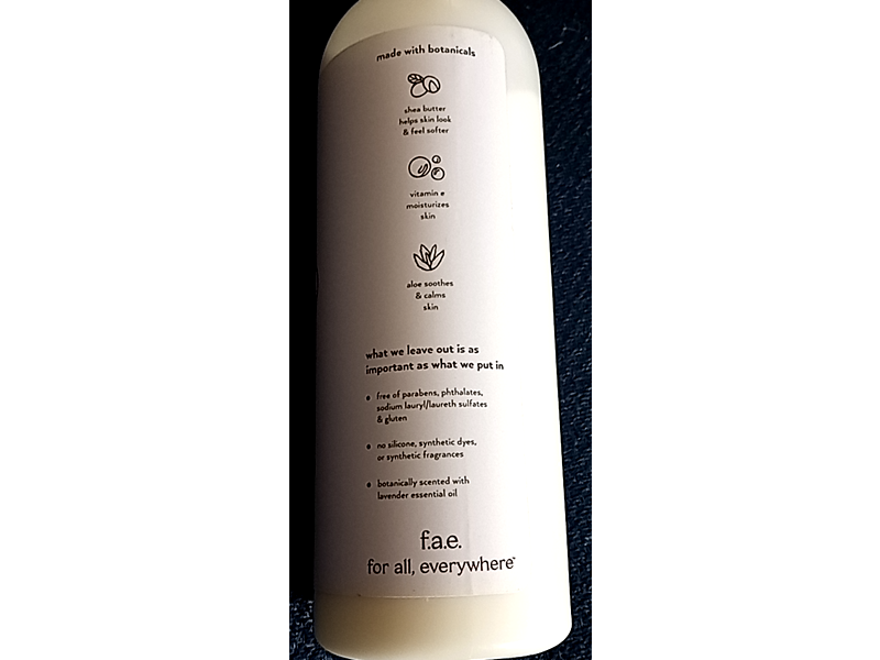 f. a. e Nourishing Body Lotion, Bulgarian Lavender, 16 fl oz/473 mL