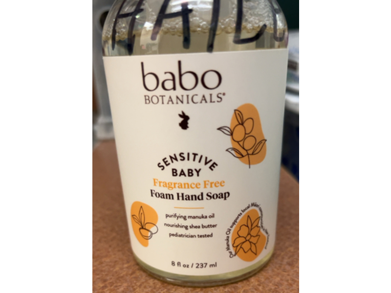 Babo Botanicals Sensitive Baby Foam Hand Soap, Manuka Oil, 8 fl oz/237 mL