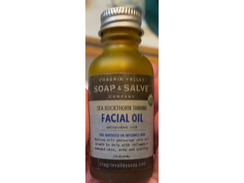Chagrin Valley Soap & Salve Company Sea Buckthorn Tamanu Facial Oil, Antioxidant Rich, 1 fl oz/30 mL