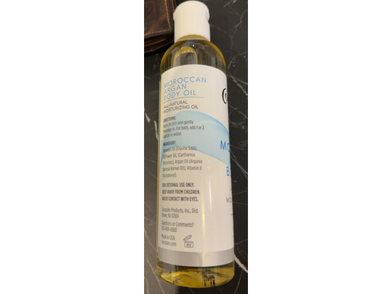 Cococare All-Natural Moisturizing Body Oil, Moroccan Argan, 8.5 fl oz/250 mL