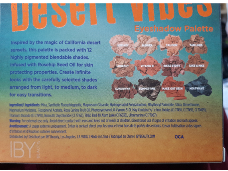 Iby Beauty Desert Vibes Eyeshadow palette, 0.035 oz/1 g