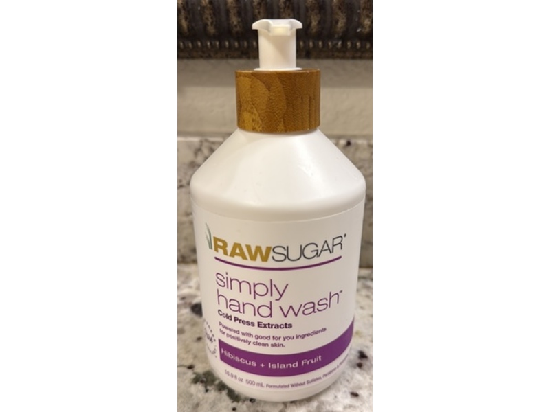 Raw Sugar Simply Hand Wash, Hibiscus + Island Fruit, 16.9 fl oz/500 mL