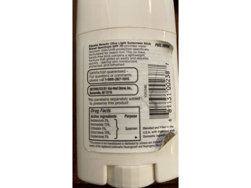 Equate Beauty Ultra Light Sunscreen Stick, SPF 70, 1.5 oz/42 g