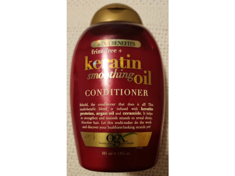 Ogx 5 In 1 Frizz-Free + Keratin Smoothing Oil Conditioner, 13 fl oz/385 mL