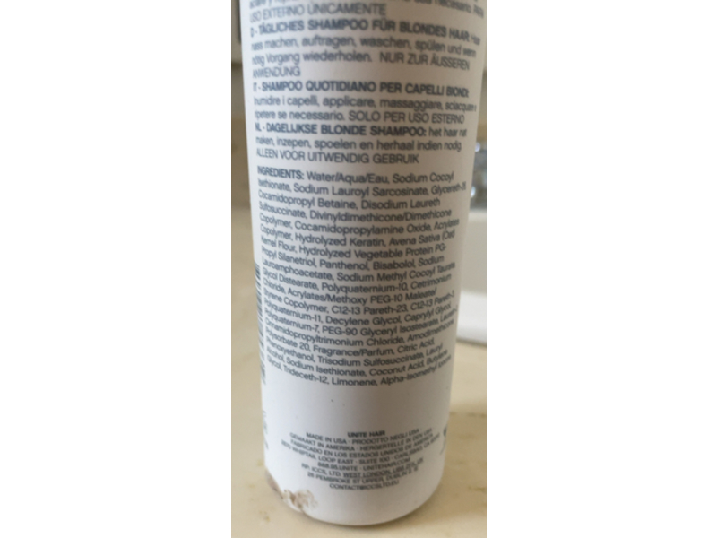 Unite Hair Blonda Daily Shampoo, 10 fl oz/300 mL