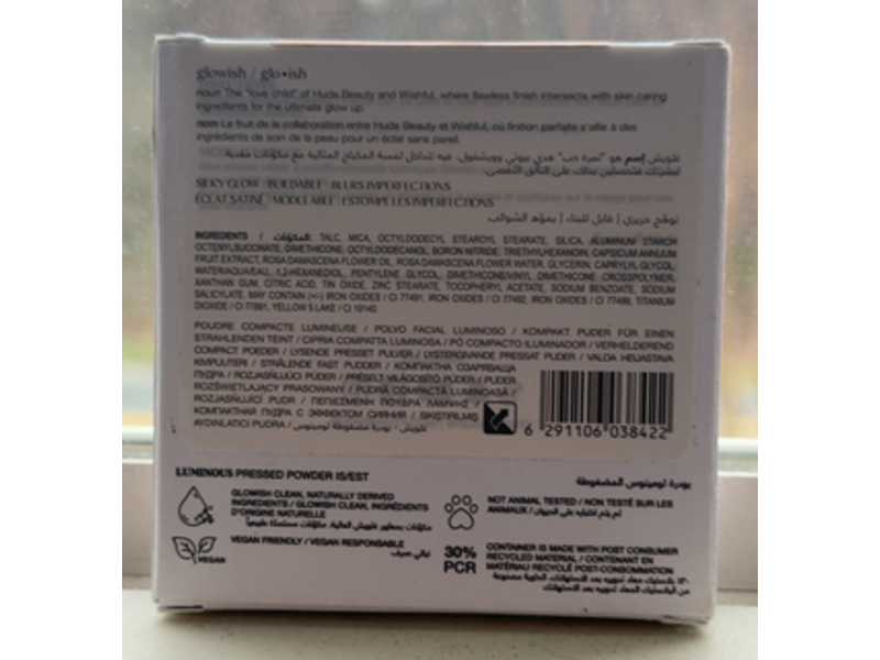 Glowish By Huda Beauty Luminous Pressed Powder, 03 Light, 0.35oz/10 g