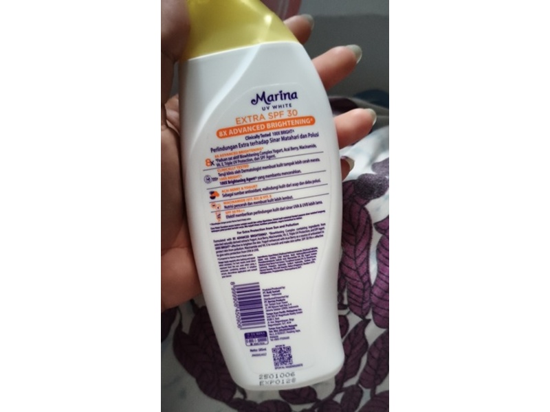 Marina UVWhite Hand & Body Lotion, SPF 30 PA++, 185 mL