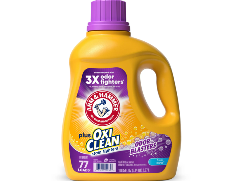 Arm & Hammer OxiClean Odor Blasters Liquid Laundry Detergent, Fresh Burst, 77 Loads, 100.5 fl oz/2.97 L