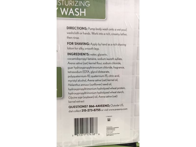 Aveeno Daily Moisturizing Body Wash, Nourishing Oatmeal, 33 fl oz/975 mL