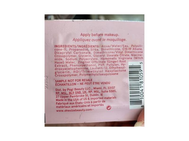 One / Size Secure The Blur Makeup Magnet Primer, 0.03 fl oz/1 mL