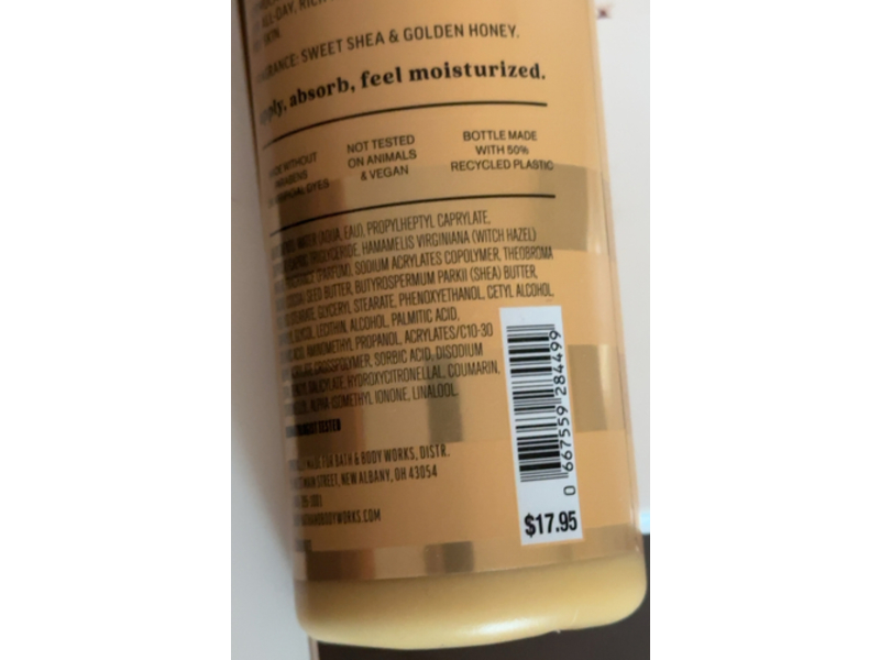 Bath & Body Works Honey Fraganced Rich Moisture Body Lotion, Cocoa + Shea Butter, 7.8 fl oz/230 mL