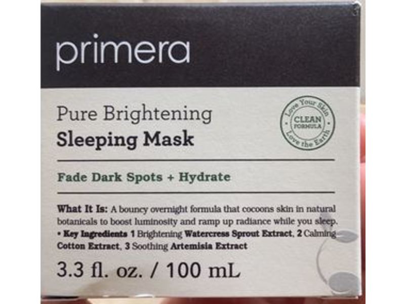 Primera Pure Brightening Sleeping Mask, 3.3 fl oz/100 mL