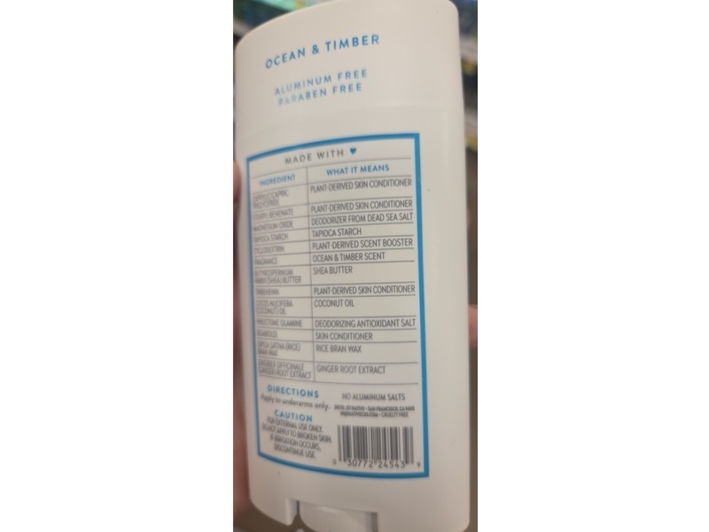 Native Deodorant, Ocean & Timber, 3.1 oz/88 g
