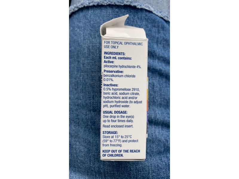 Pilocarpine Hydrochloride Ophthalmic Solution 4%, 15 mL, Sandoz (RX)