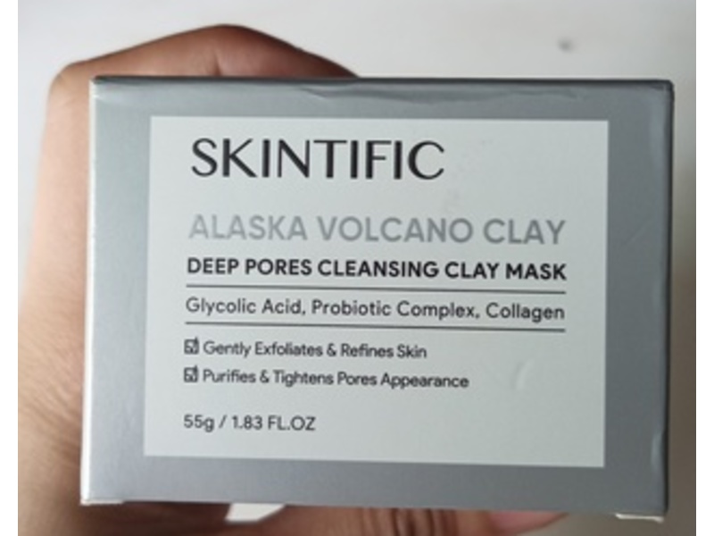 Skintific Deep Pores Cleansing Clay Mask, Alaska Volcano Clay, 1.83 fl oz/ 55 g