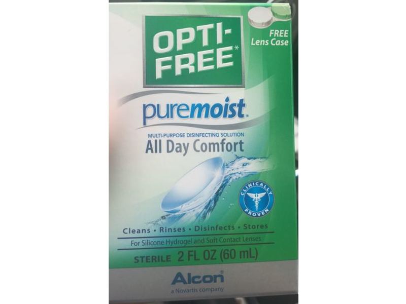Opti-Free Puremoist Multi-Purpose Disinfecting Solution, All Day Comfort, 2 fl oz/60 mL