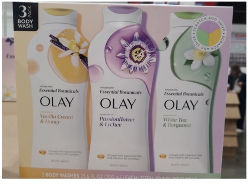 Olay Body Wash Set, Vanilla Cream & Honey + Passionflower & Lychee + White Tea & Bergamot, 23.6 fl oz/700 mL