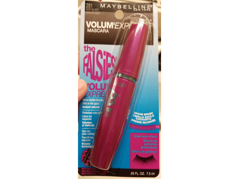 Maybelline New York The Falsies Volum' Express Mascara, 281 Very Black, 0.25 fl oz/7.5 mL