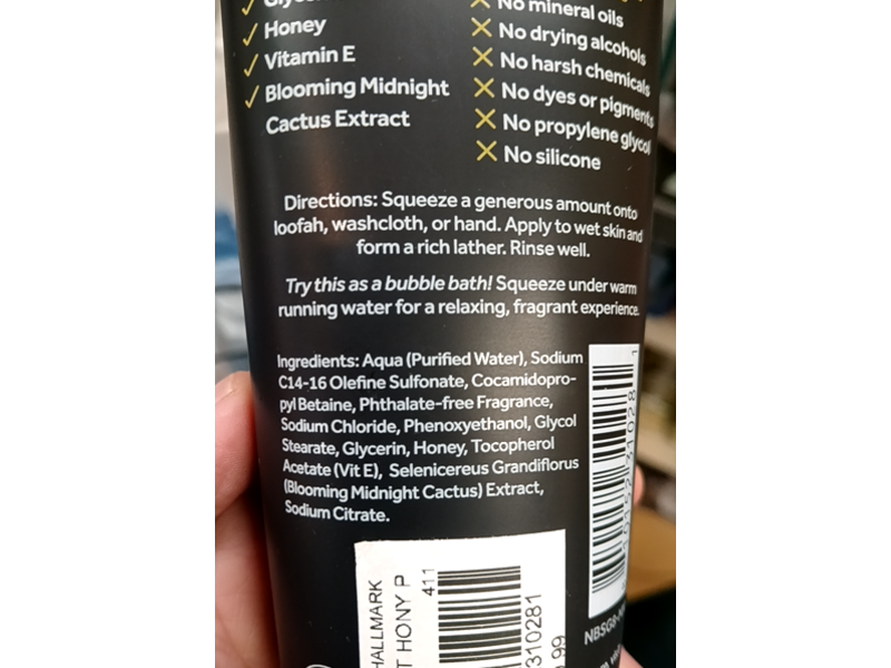 The Naked Bee Midnight Honey Pearlized Bath & Shower Gel, 8 oz/237 mL