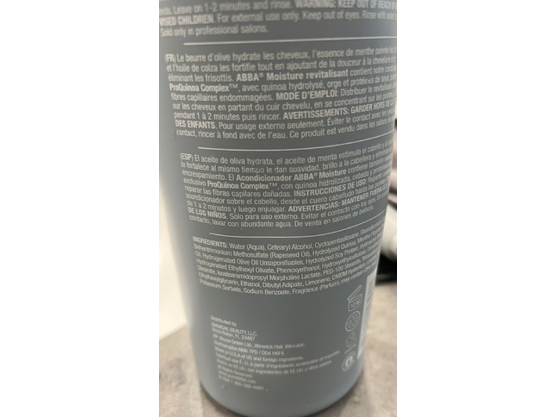 Abba Moisture Conditioner, Olive Butter & Peppermint Oil, 32 fl oz/946 mL